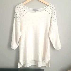 NY Collection Cream Knit Sweater